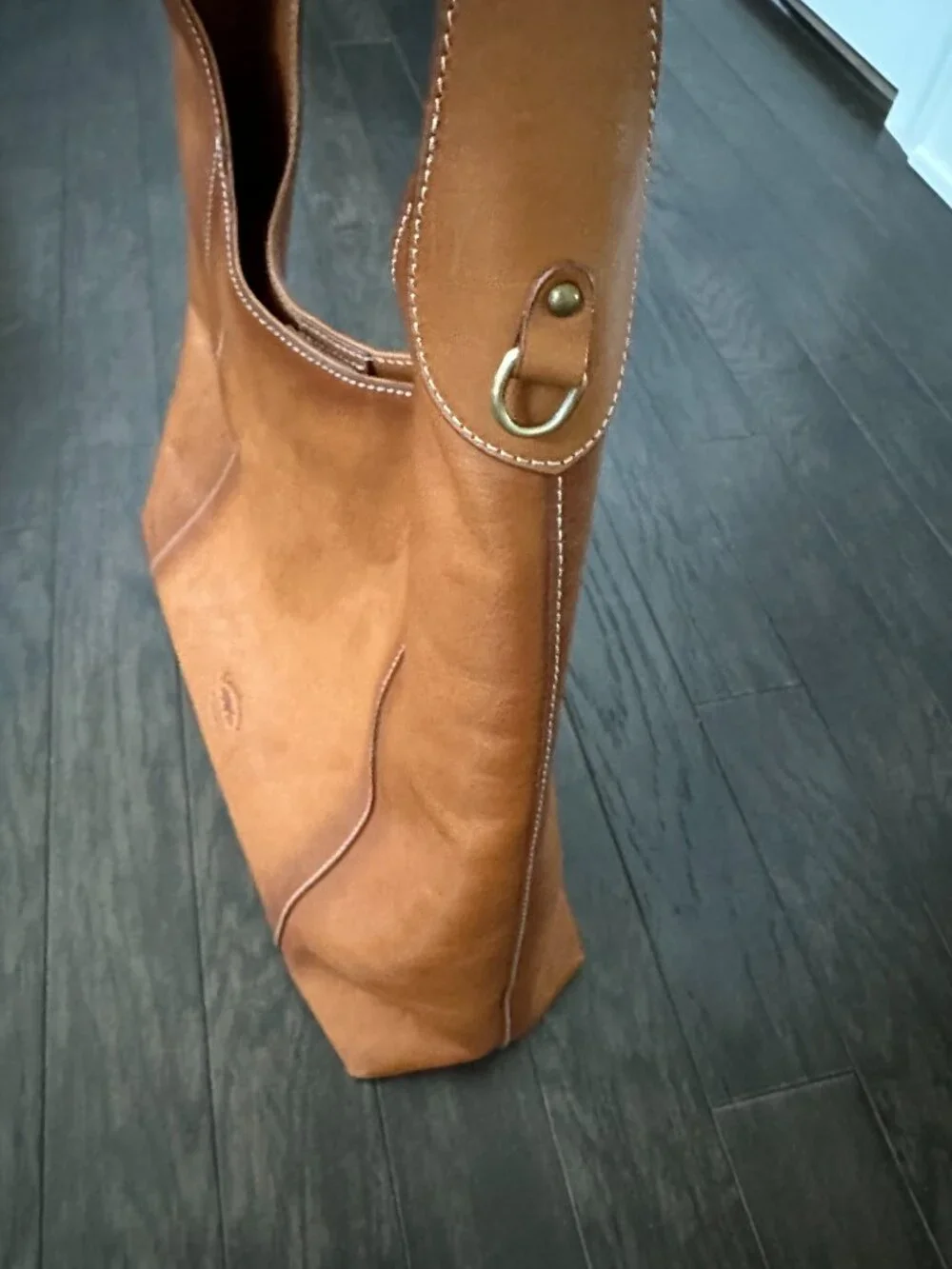 Brown/Tan Leather Cavalcanti Hobo/Tote Bag - Picture 3 of 10